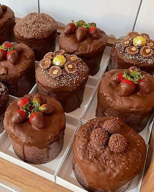 Mini panetones natalinos decorados